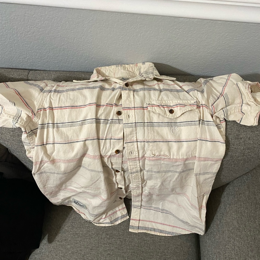 stripped button down shirt